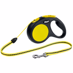 Flexi New NEON, Chien, Laisse avec enrouleur, Bleu, Jaune, Cordon, 12 kg, 5 m