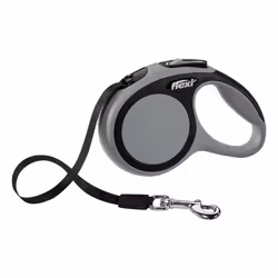 Flexi New COMFORT, Chien, Laisse avec enrouleur, Noir, Gris, Ruban, 12 kg, 3 m