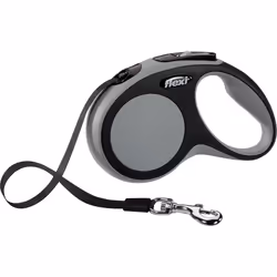 Flexi New COMFORT, Chien, Laisse avec enrouleur, Noir, Gris, Ruban, 15 kg, 5 m