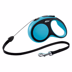 Flexi New COMFORT, Chien, Laisse avec enrouleur, Noir, Bleu, Cordon, 12 kg, 8 m