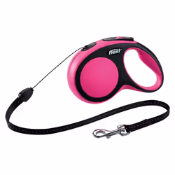 Flexi New COMFORT, Chien, Laisse avec enrouleur, Noir, Rose, Cordon, 12 kg, 8 m