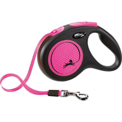 Laisse New Neon M Tape 5 m black/ neon pink Flexi CL21T5-251-S-NEOP