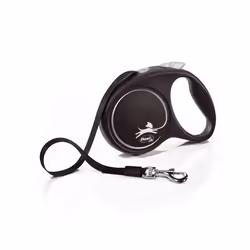 Flexi New Neon M Sangle 5 m, Chien, Laisse avec enrouleur, Noir, Ruban, 25 kg, Monochromatique
