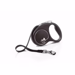 Laisse Black Design s Tape 5m black/ silver Flexi FU12T5-251-S-SI