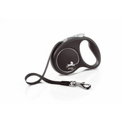 Laisse Black Design s Tape 5m black/ silver Flexi FU12T5-251-S-SI