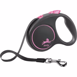 Laisse Black Design M Tape 5m black/ pink Flexi FU22T5-251-S-CP