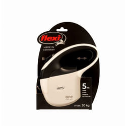 Flexi - One for All s blanc - noir - laisse automatique pour chiens jusqu'à 30 kg - 5 m