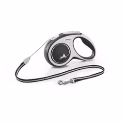 Flexi New Comfort S Cord 5 m, Chien, Laisse avec enrouleur, Noir, Cordon, 12 kg, Monochromatique
