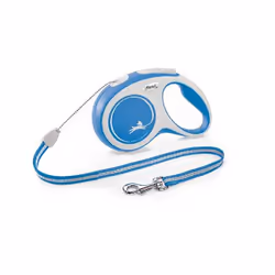 Flexi New Comfort S Cord 8 m, Chien, Laisse avec enrouleur, Bleu, Cordon, 12 kg, Monochromatique