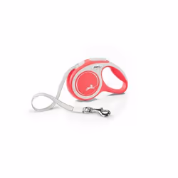 Flexi New Comfort XS Tape 3 m, Universel, Laisse avec enrouleur, Rouge, Ruban, 12 kg, Monochromatique