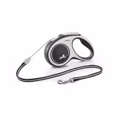 Flexi New Comfort S Cord 5 m, Chien, Laisse avec enrouleur, Noir, Cordon, 12 kg, Monochromatique