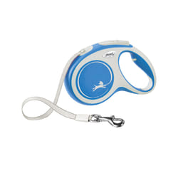 Flexi New COMFORT 5 m Bleu, Blanc Chien Laisse avec enrouleur