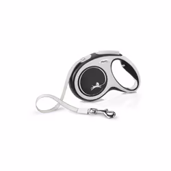 Flexi New COMFORT, Chien, Laisse avec enrouleur, Noir, Gris, Ruban, 50 kg, L