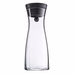 WMF Carafe à eau 0,75 l noire Basic, 0,75 L, Noir, Transparent, Verre, Silicone, Acier inoxydable, Basic, 10 cm, 237 mm