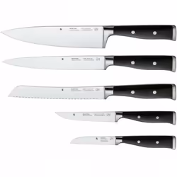 WMF 18.9184.9992, Jeu de couteaux, Acier, Plastique, Acier inoxydable, Noir, Ergonomique