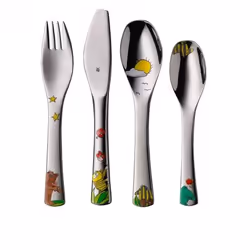 WMF Couvert enfant, lot de 4 pièces Janosch, Couverts pour enfants en bas âge, Acier inoxydable, Acier inoxydable, 3 an(s), 1 ...