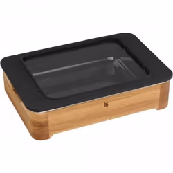 WMF Fusiontec, Plat à cuisson, Rectangulaire, Vitrocéramique, Acier, Bois, Noir, Marron, 180 - 450 °C, 360 mm
