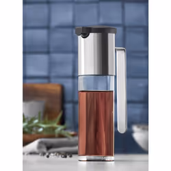WMF Basic 06.5058.6030 distributeur huile / vinaigre 0,12 L Carafe Verre, Silicone, Acier Noir, Acier, Translucide