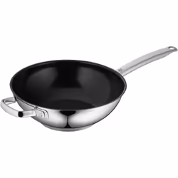 WMF Durado 07.4848.6021, Rond, Wok/Poêle à frire, Noir, Acier inoxydable, Vitrocéramique, 400 °C, Acier inoxydable