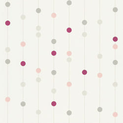 As Creation - Papier peint rayé à pois Papier peint intissé pour chambre d'enfant et salon en rose, gris et rose foncé