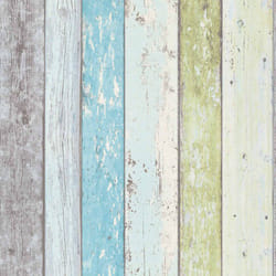 As Creation - Papier peint imitation bois gris, bleu, vert Tapisseries vert gris bleu bois usé moderne Papier peint parfaits salon et salle de bains