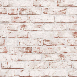 As Creation - Papier peint imitation pierre trompe l'oeil blanc & rouge Tapisserie effet pierre moderne Papier peint tendance salon & couloir