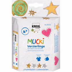 KREUL 24340, Sequins, Or, Argent, Carton, Papier, Bois, Boîte, 4 pièce(s)