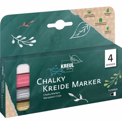 KREUL 22708, 4 pièce(s), Or, Rouge, Argent, Blanc, Pointe fine, Multicolore, Plastique recyclé, Tube