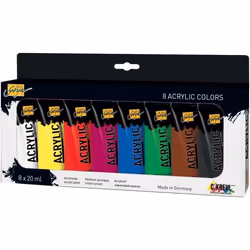 KREUL SOLO GOYA, Bleu, Marron, Vert, Gris, Orange, Rouge, Blanc, Jaune, Peinture acrylique, Liquide, 20 ml, 8 pièce(s)