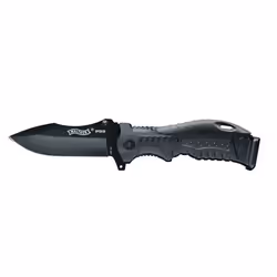 Walther 5.0749, Unique, Couteaux tactiques, Cran d'arrêt, Acier inoxydable, Noir, 22,3 cm