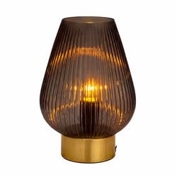 Pauleen Crystal Gloom lampe de table E14 Noir, Laiton, Translucide