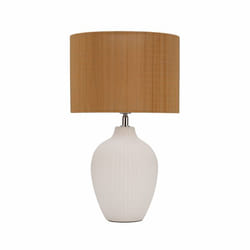 Pauleen Timber Glow lampe de table E27 20 W Beige, Blanc