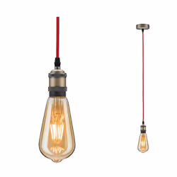 Paulmann Pendant, Support flexible, Marron, Rouge, Métal, Intérieure, IP20, II
