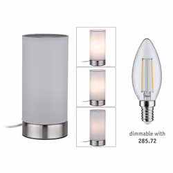 Paulmann Pia lampe de table E14 Acier inoxydable, Blanc