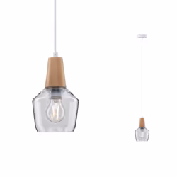 Paulmann 797.45 éclairage de plafond Transparent, Bois E27