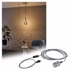 Paulmann 79771 éclairage en suspension Support flexible E27 LED Gris, Nickel