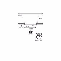 Paulmann kit d'encastrés Quality Line 3,5 W LED acier br, orientable, kit de 3