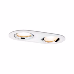 Paulmann 929.01, Spot lumineux encastrable, GU10, 2 ampoule(s), LED, 460 lm, Chrome, Blanc