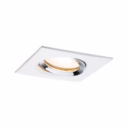 Paulmann 929.04, Spot lumineux encastrable, GU10, LED, 7 W, 2700 K, Chrome, Blanc
