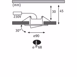 Paulmann 930.95 Spot lumineux encastrable Chrome