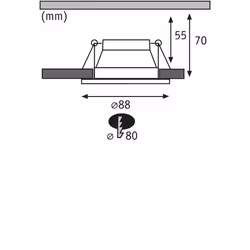 Paulmann 934.01 Spot lumineux encastrable Noir, Blanc Ampoule(s) non remplaçable(s)