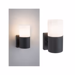Paulmann Tubs, Éclairage mural extérieur, Noir, Métal, Plastique, IP44, Façade, I