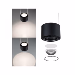Paulmann 94972 éclairage en suspension Support flexible Ampoule(s) non remplaçable(s) 8,5 W LED Noir