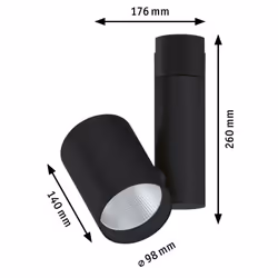 Paulmann Zeuz Spot lumineux sur rail Noir LED F
