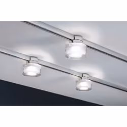 Paulmann 96809 spot d'éclairage Spot lumineux sur rail Chrome, Acier satin, Transparent Ampoule(s) non remplaçable(s) LED