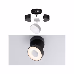 Paulmann Base, Spot lumineux sur rail, LED, Noir