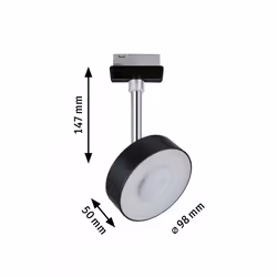 Paulmann Circle Spot lumineux sur rail Noir, Chrome LED
