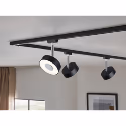 Paulmann Circle Spot lumineux sur rail Noir, Chrome LED