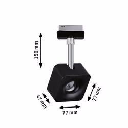 Paulmann Cube Spot lumineux sur rail Noir, Chrome LED