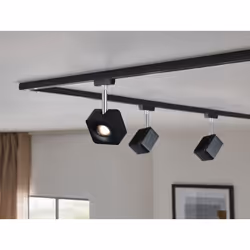 Paulmann Cube Spot lumineux sur rail Noir, Chrome LED